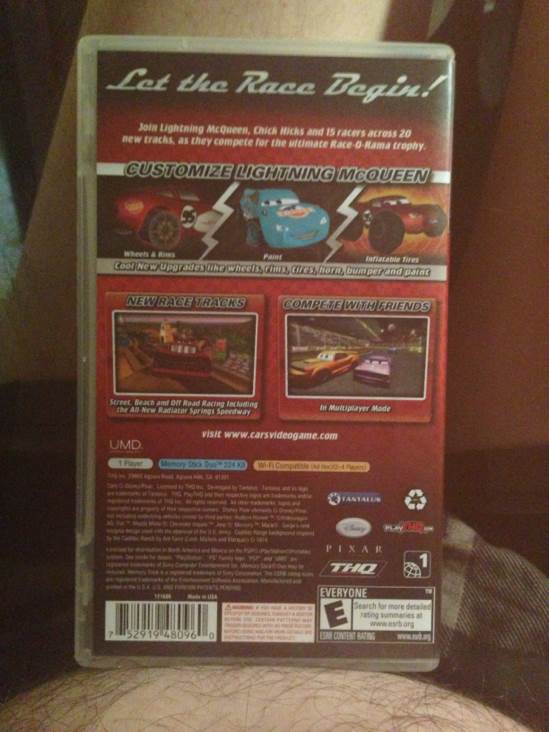 Cars: Race O Rama - Sony PlayStation Portable (PSP) (Disney/Pixar - 1) video game collectible [Barcode 752919480960] - Main Image 2