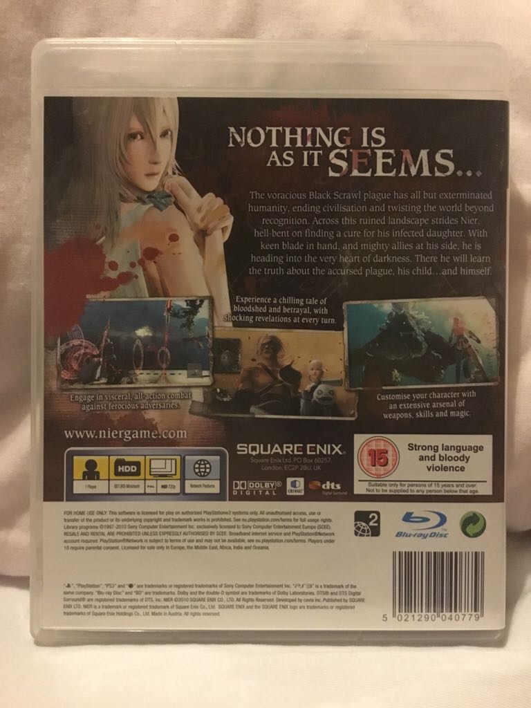Nier - Sony PlayStation 3 (PS3) (Square Enix - 1) video game collectible [Barcode 5021290040779] - Main Image 2