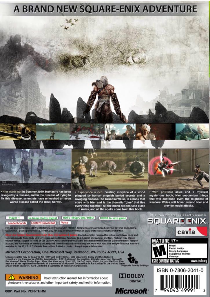 Nier - Microsoft Xbox 360 (Square Enix - 1) video game collectible [Barcode 5021290041097] - Main Image 2
