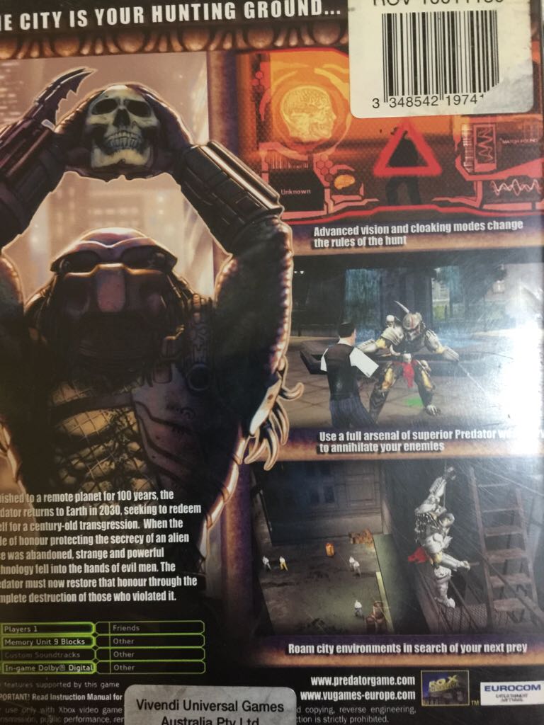 Predator Concrete Jungle - Microsoft Xbox (Sierra) video game collectible [Barcode 3348542197411] - Main Image 2