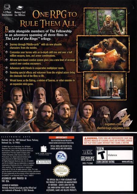 The Lord of the Rings: The Third Age - Nintendo GameCube (EA Games - 1-2) video game collectible [Barcode 014633164657] - Main Image 2
