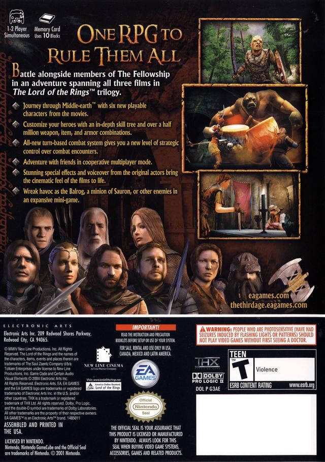 The Lord of the Rings The Third Age - Nintendo GameCube (Electronic Arts) video game collectible - Main Image 2