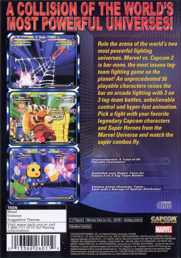 Marvel Vs Capcom 2 - Sony PlayStation 2 (PS2) (Capcom - 2) video game collectible - Main Image 2