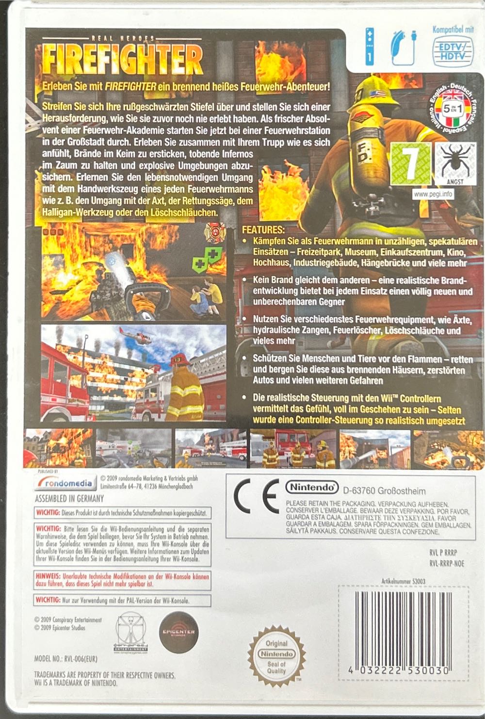 Real Heroes Firefighter - Nintendo Wii (Rondomedia - 1) video game collectible [Barcode 4032222530030] - Main Image 2