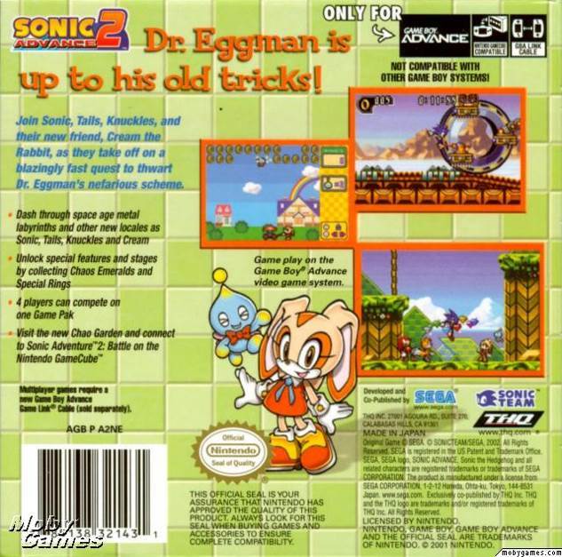 Sonic Advance 2 - PC (Sonic Team - 1) video game collectible [Barcode 3546430106143] - Main Image 2