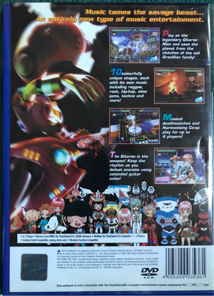 Gitaroo Man - Sony PlayStation 2 (PS2) (Koei - 1-2) video game collectible [Barcode 4005209035361] - Main Image 2