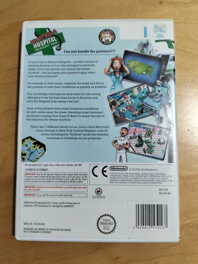 Hysteria Hospital: Emergency Ward - Nintendo Wii (Nintendo - 1) video game collectible [Barcode 5060015539167] - Main Image 2