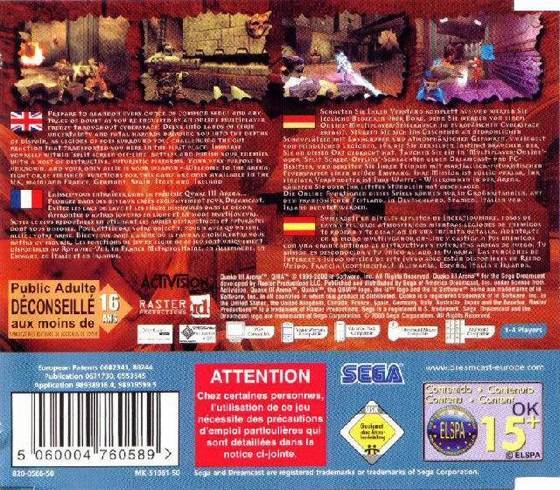 Quake III Arena - Sega Dreamcast (Raster Productions - 1) video game collectible [Barcode 5060004760589] - Main Image 2