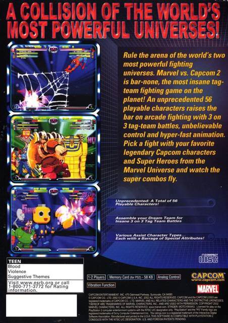 Marvel vs. Capcom 2: New Age of Heroes - Sony PlayStation 2 (PS2) (Capcom - 2) video game collectible [Barcode 013388260119] - Main Image 2