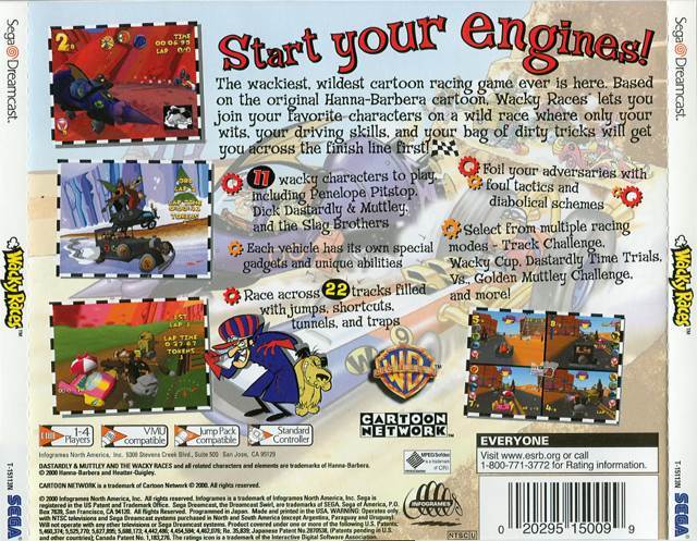 Wacky Races - Sega Dreamcast (Infrogames - 4 Players) video game collectible [Barcode 020295150099] - Main Image 2