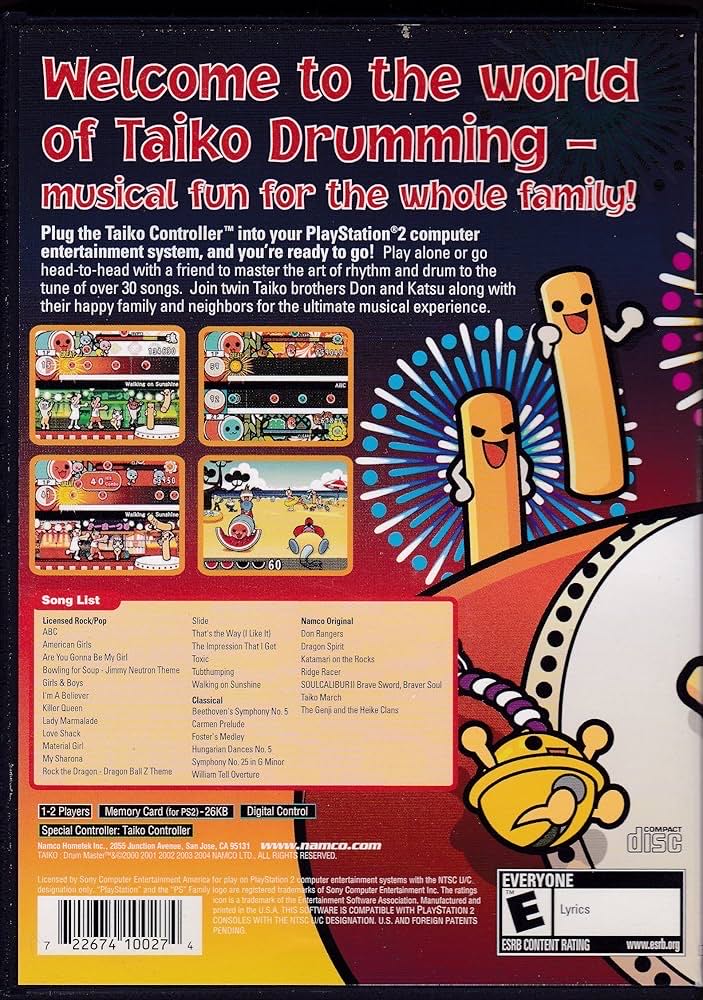 Taiko Drum Master - Sony PlayStation 2 (PS2) (Namco - 2) video game collectible [Barcode 722674100236] - Main Image 3
