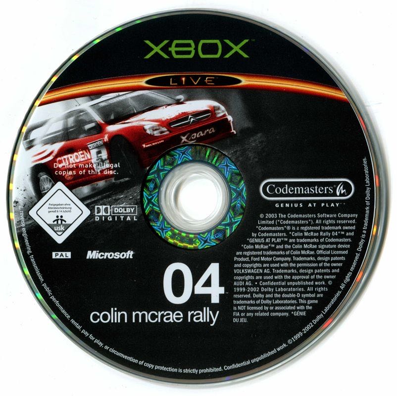 Colin McRae Rally 04 - Microsoft Xbox (Codemasters - 1-4) video game collectible [Barcode 5024866322279] - Main Image 3