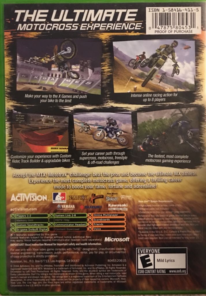 MTX: Mototrax - Microsoft Xbox (Activision) video game collectible [Barcode 047875804531] - Main Image 2