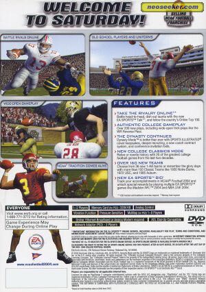 NCAA Football 2004 - Sony PlayStation 2 (PS2) video game collectible - Main Image 2