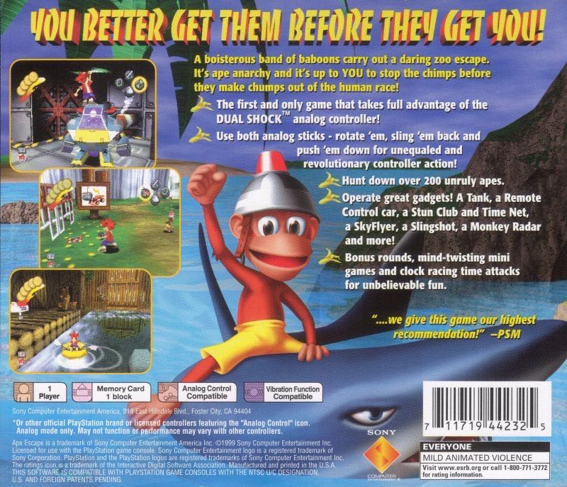 Ape Escape - Sony PlayStation (Sony Computer Entertainment - 1) video game collectible - Main Image 2