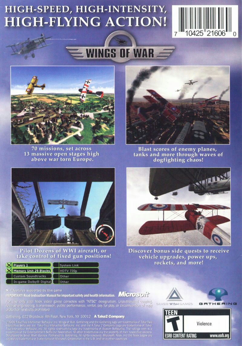 Wings of War - Microsoft Xbox (Gathering - 1) video game collectible [Barcode 5026555241045] - Main Image 2