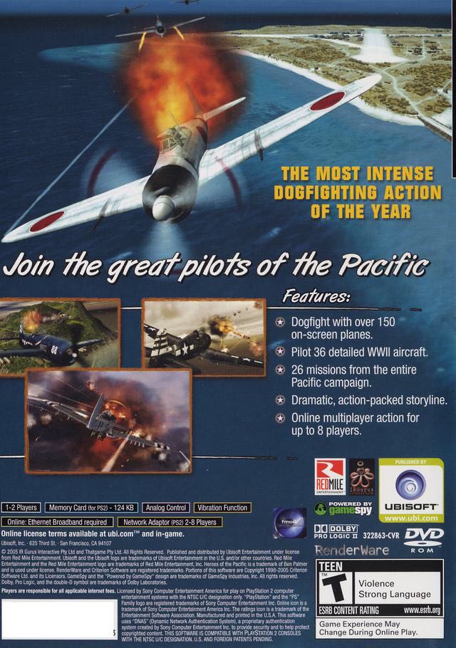 Heroes of the Pacific - Sony PlayStation 2 (PS2) (Ubisoft - 2) video game collectible [Barcode 008888322863] - Main Image 2