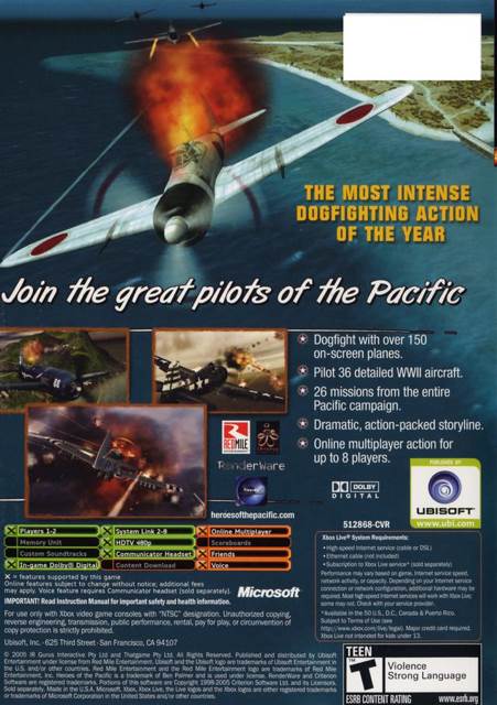 Heroes Of The Pacific - Microsoft Xbox (Ubisoft - 8.0) video game collectible [Barcode 008888512868] - Main Image 2