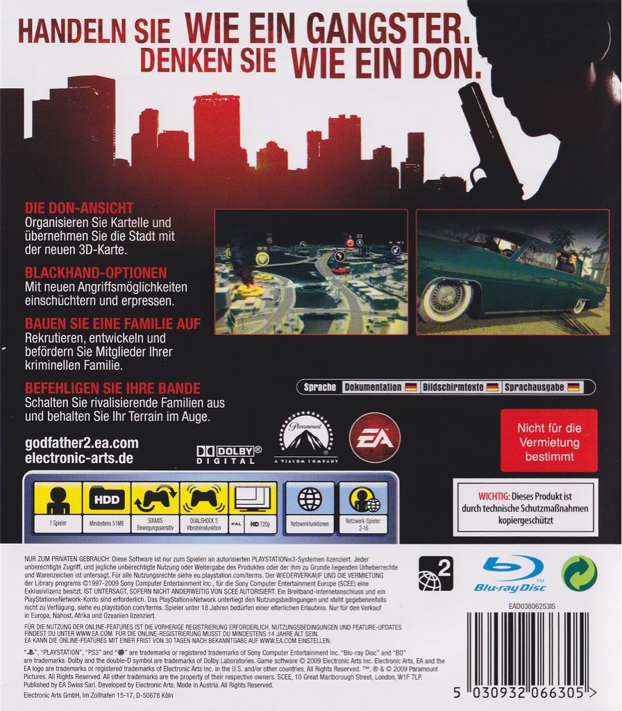 Der Pate II - Sony PlayStation 3 (PS3) (Electronic Arts - 1) video game collectible [Barcode 5030932066305] - Main Image 2