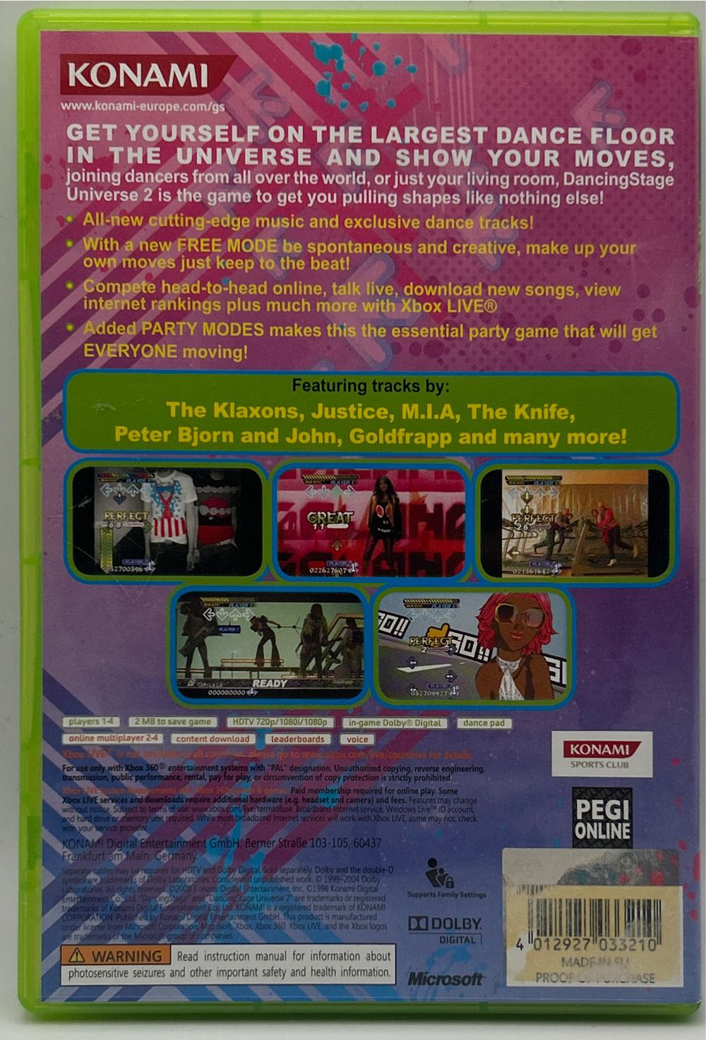 Dancing Stage Universe 2 - Microsoft Xbox 360 video game collectible [Barcode 4012927033210] - Main Image 2