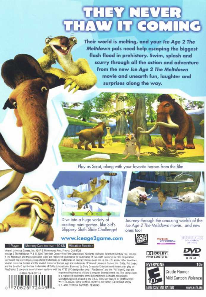 Ice Age 2 The Meltdown - Sony PlayStation 2 (PS2) (Sierra Entertainment, Inc.) video game collectible [Barcode 3348542207684] - Main Image 2