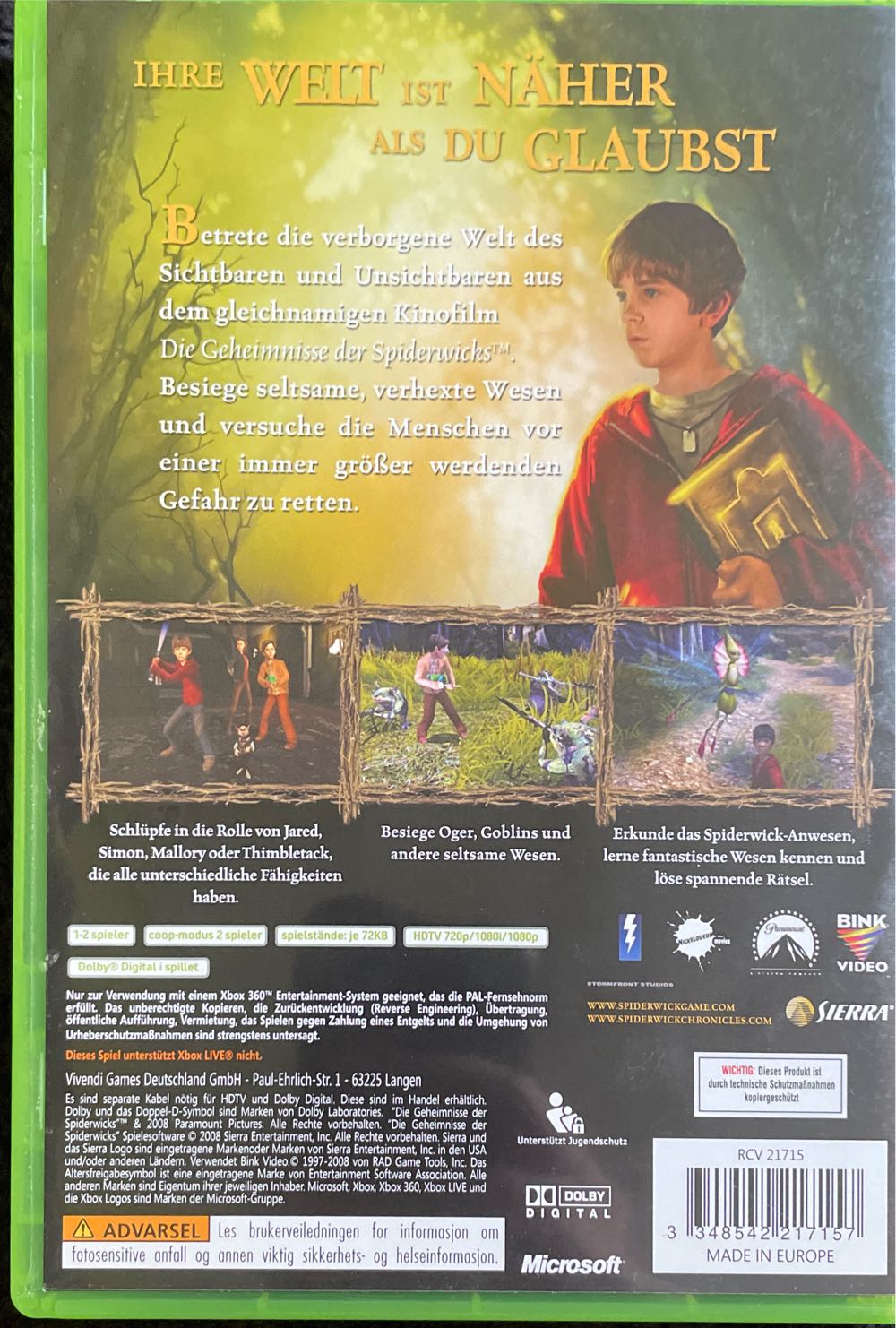 Die Geheimnisse der Spiderwicks - Microsoft Xbox 360 video game collectible [Barcode 3348542217157] - Main Image 2