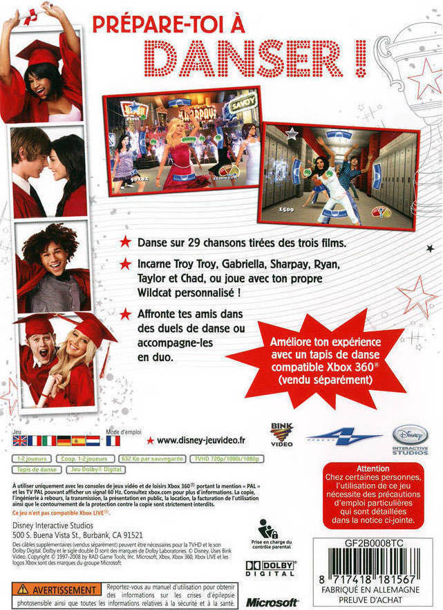 High School Musical 3 Senior Year Dance - Microsoft Xbox 360 (Disney - 1-2) video game collectible [Barcode 8717418187385] - Main Image 2