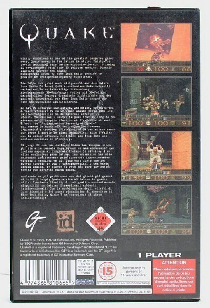 Quake - Sega Saturn (Sega - 1) video game collectible [Barcode 4974365810665] - Main Image 2