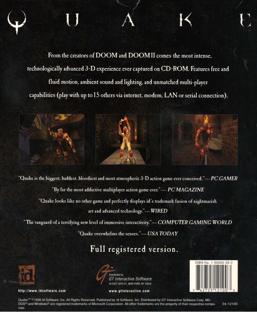 Quake - PC (GT Interactive - 6) video game collectible [Barcode 742725121003] - Main Image 2