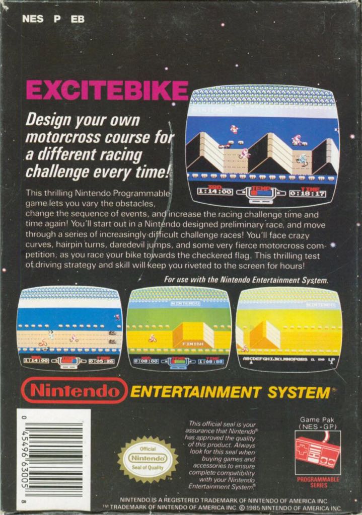 Excitebike - Nintendo Entertainment System (NES) video game collectible - Main Image 2
