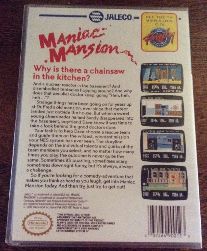 Maniac Mansion - Nintendo Entertainment System (NES) (Nintendo) video game collectible - Main Image 2