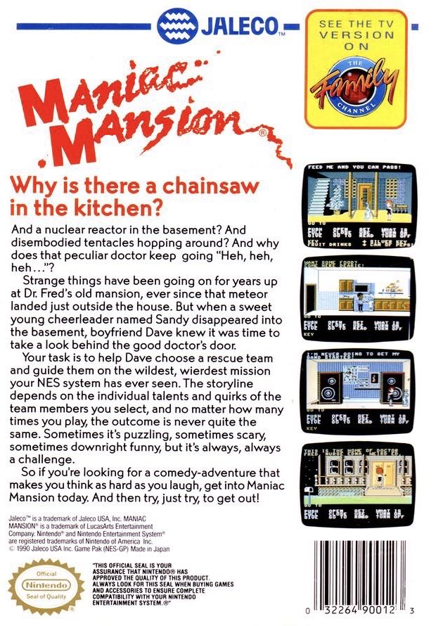 Maniac Mansion - Nintendo Entertainment System (NES) video game collectible - Main Image 2