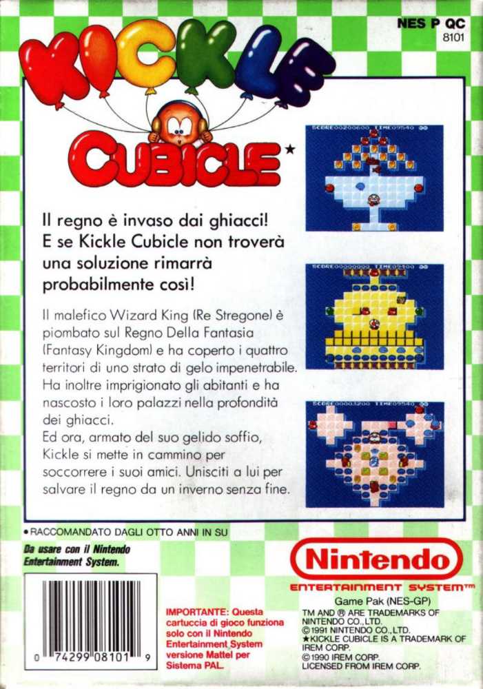 Kickle Cubicle - Nintendo Entertainment System (NES) (Irem America Corp - 1) video game collectible - Main Image 2