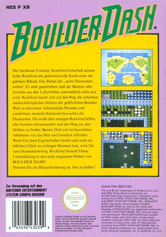 Boulder Dash - Nintendo Entertainment System (NES) video game collectible [Barcode 04549643039] - Main Image 2