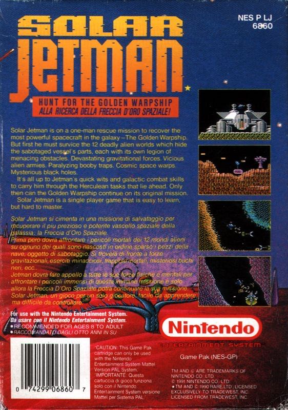 Solar Jetman: Hunt for the Golden Warpship - Nintendo Entertainment System (NES) (Tradewest, Inc. - 1) video game collectible - Main Image 2