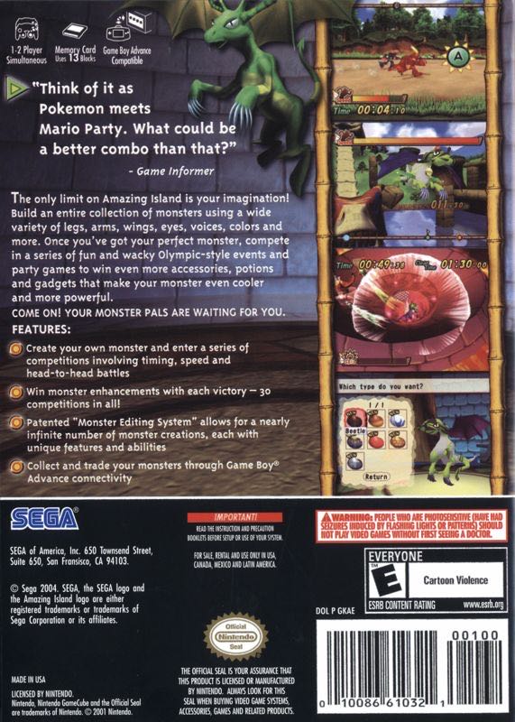 Amazing Island - Nintendo GameCube (Sega - 1) video game collectible [Barcode 010086610321] - Main Image 2