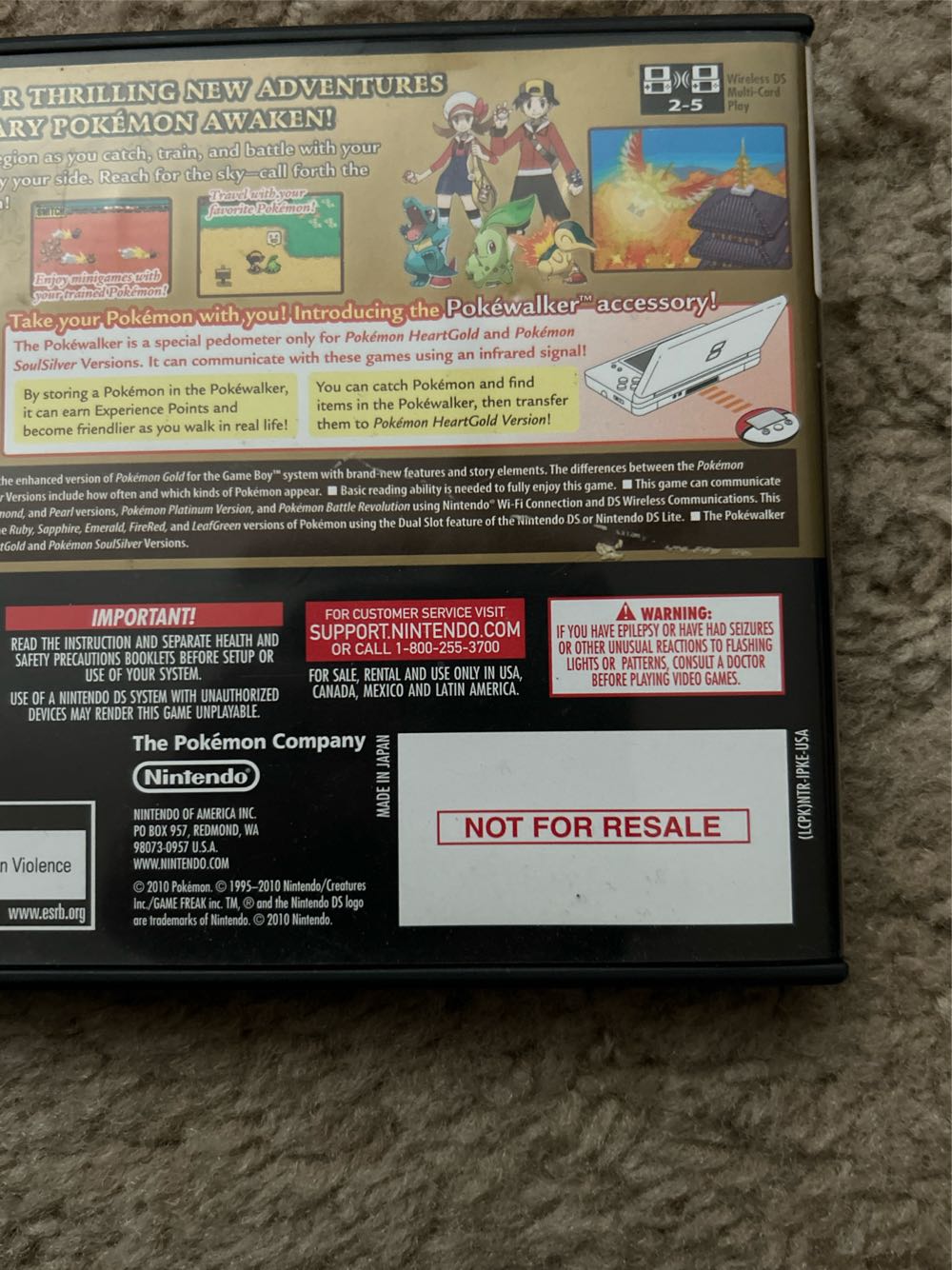 Pokemon HeartGold Version Not For Resale - Nintendo DS (Nintendo - 5) video game collectible - Main Image 3