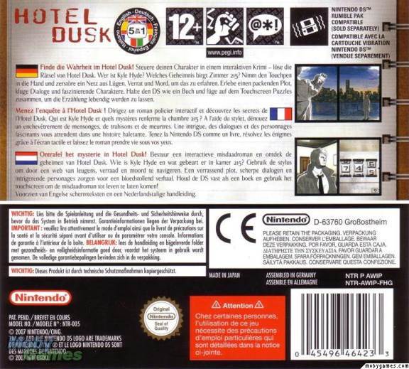 Hotel Dusk: Room 215 - Nintendo DS (Nintendo - 1) video game collectible [Barcode 045496464233] - Main Image 2