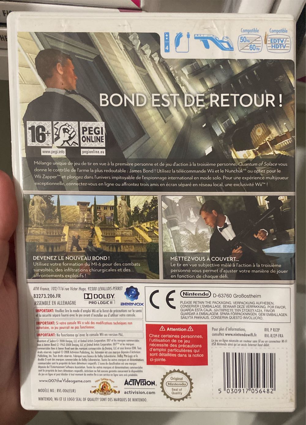 007: Quantum of Solace - Nintendo Wii (Activision - 1-4) video game collectible [Barcode 5030917056482] - Main Image 2