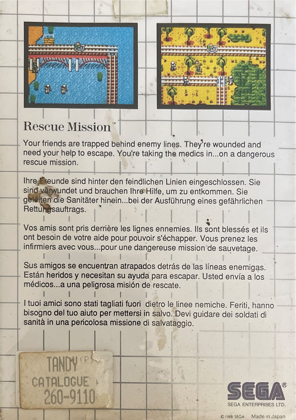 Rescue Mission - Sega Master System video game collectible - Main Image 2