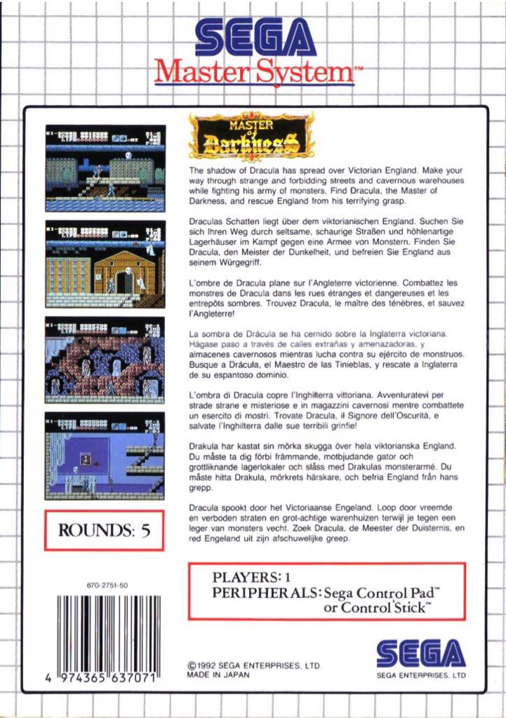 Master Of Darkness - Sega Master System video game collectible - Main Image 2