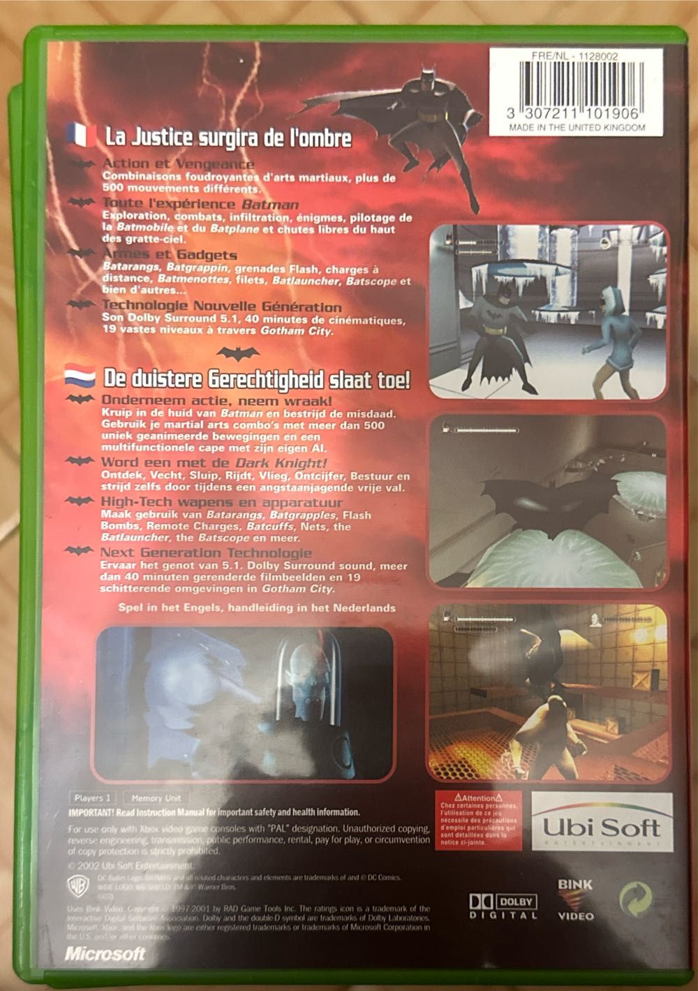 (2001) Batman: Vengeance - Microsoft Xbox (1) video game collectible [Barcode 3307211101906] - Main Image 2