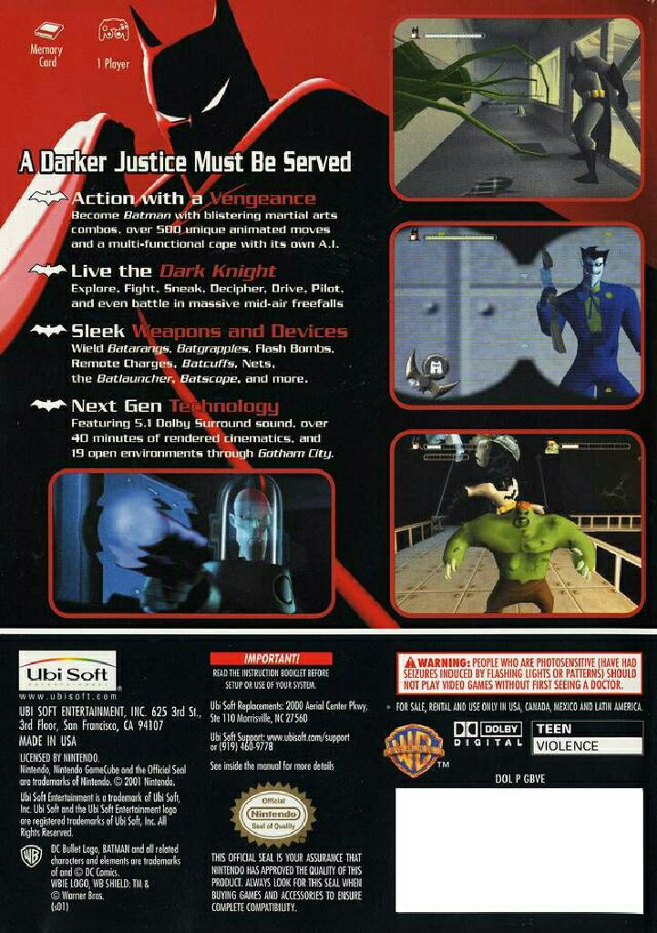 Batman Vengeance - Nintendo GameCube (Ubisoft - 1) video game collectible - Main Image 2