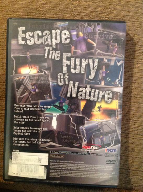 Disaster Report - Sony PlayStation 2 (PS2) (Agetec - 1) video game collectible [Barcode 093992090302] - Main Image 2