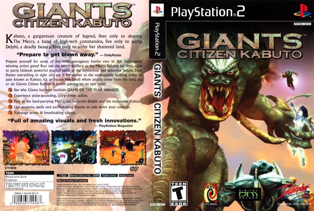 Giants: Citizen Kabuto - Sony PlayStation 2 (PS2) (Interplay Entertainment - 1) video game collectible [Barcode 5026102004987] - Main Image 2