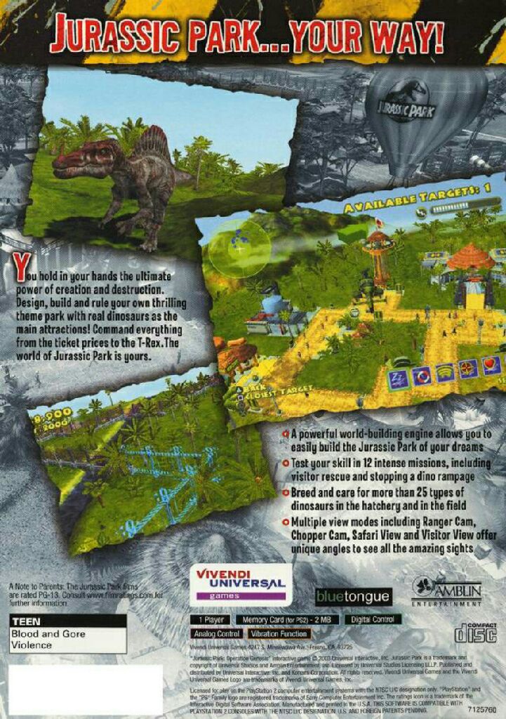 Jurassic Park Operation Genesis - Microsoft Xbox (Konami - 1) video game collectible [Barcode 3348542171411] - Main Image 2