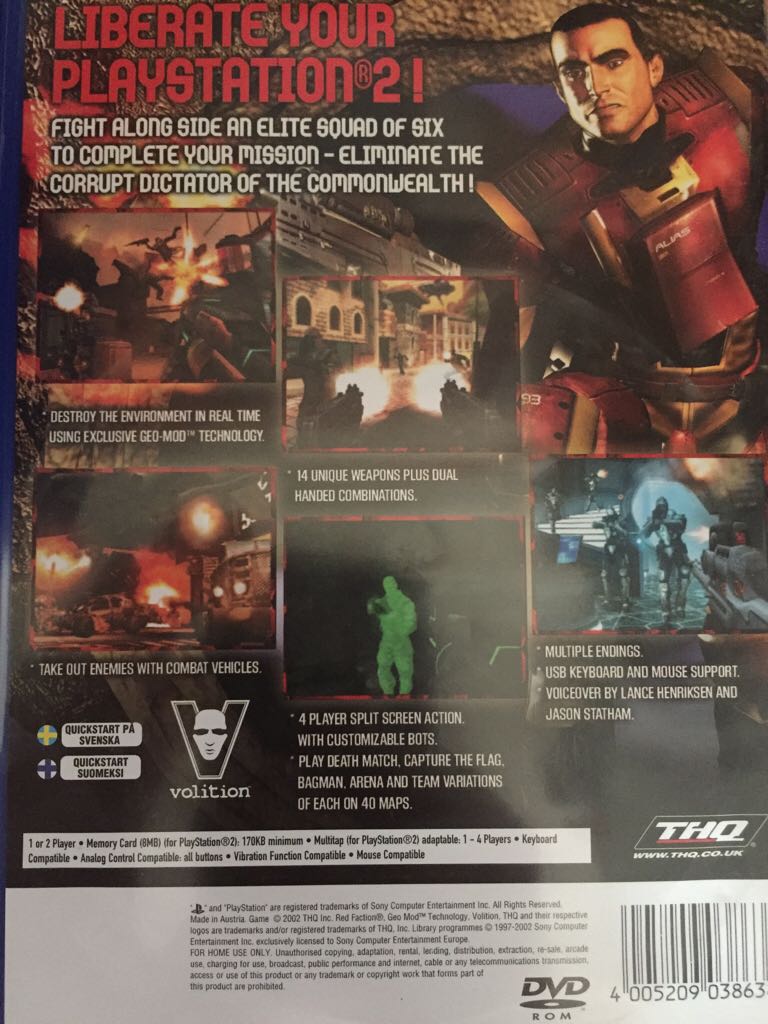 Red Faction II - Sony PlayStation 2 (PS2) (THQ - 1-2) video game collectible [Barcode 4005209038638] - Main Image 2