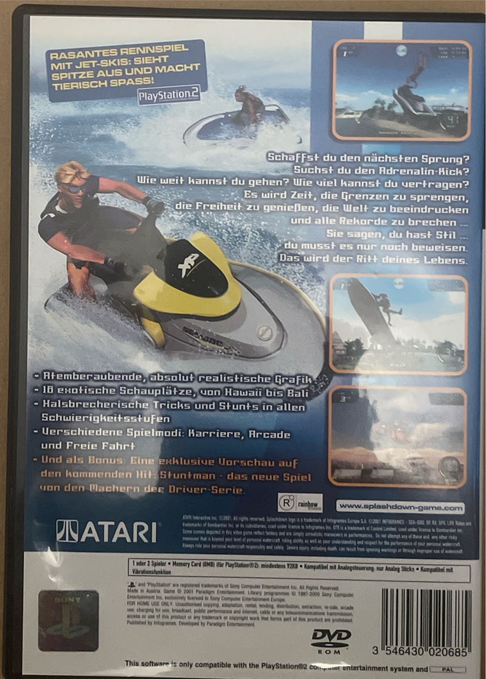 Splashdown - Sony PlayStation 2 (PS2) (Atari) video game collectible [Barcode 3546430020685] - Main Image 2