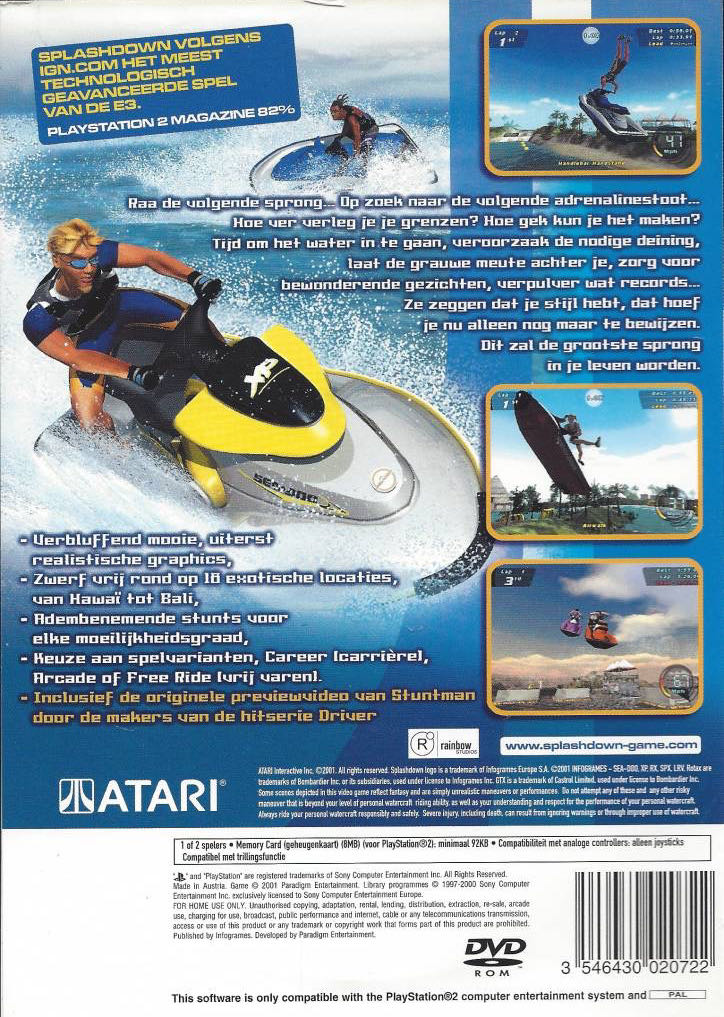 Splashdown - Sony PlayStation 2 (PS2) (Infogrames - 1-2) video game collectible [Barcode 3546430020722] - Main Image 2