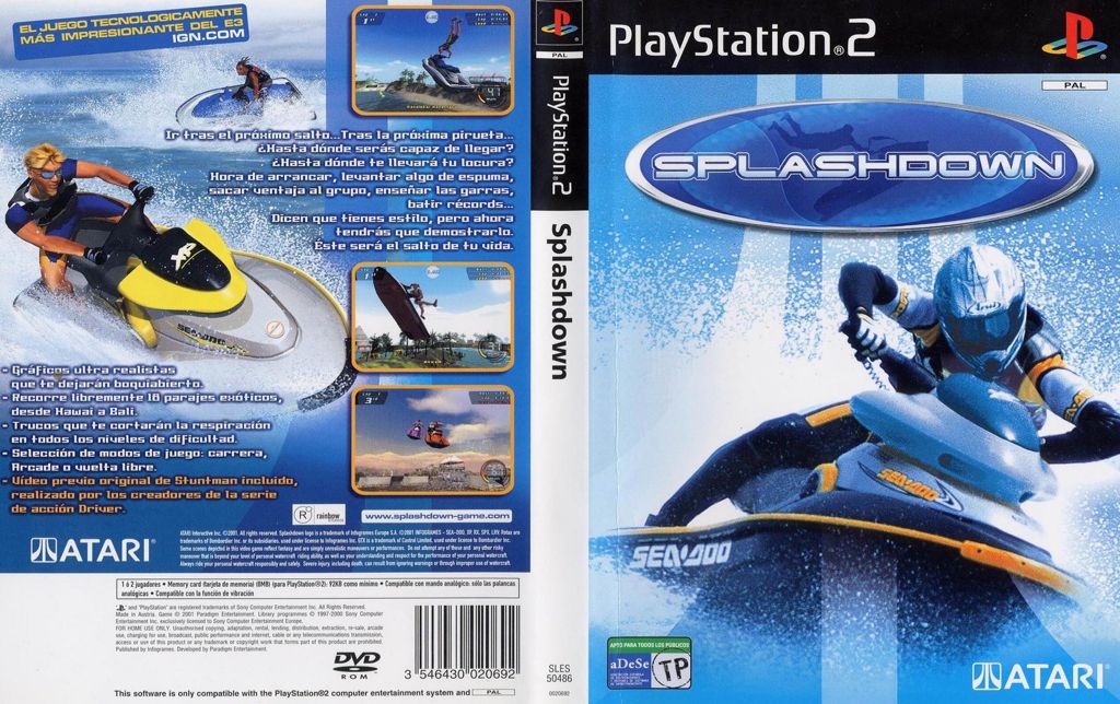 Splashdown - Sony PlayStation 2 (PS2) (Atari - 1-2) video game collectible [Barcode 742725224469] - Main Image 2